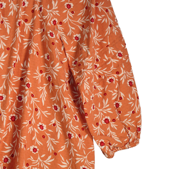 Isabel Maternity Blouse Womens Large Floral Textured Square Neck 3/4 Sleeve Top - Picture 4 of 12